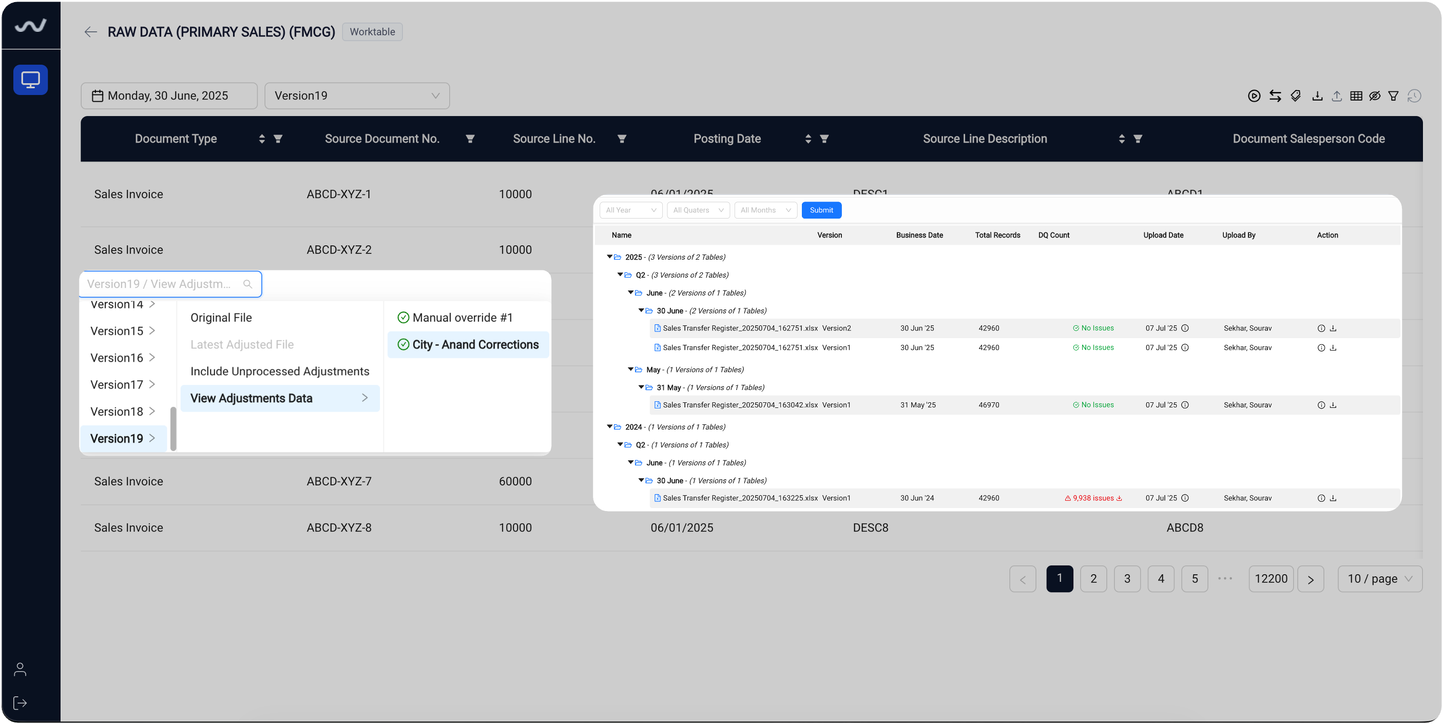 Versioning interface