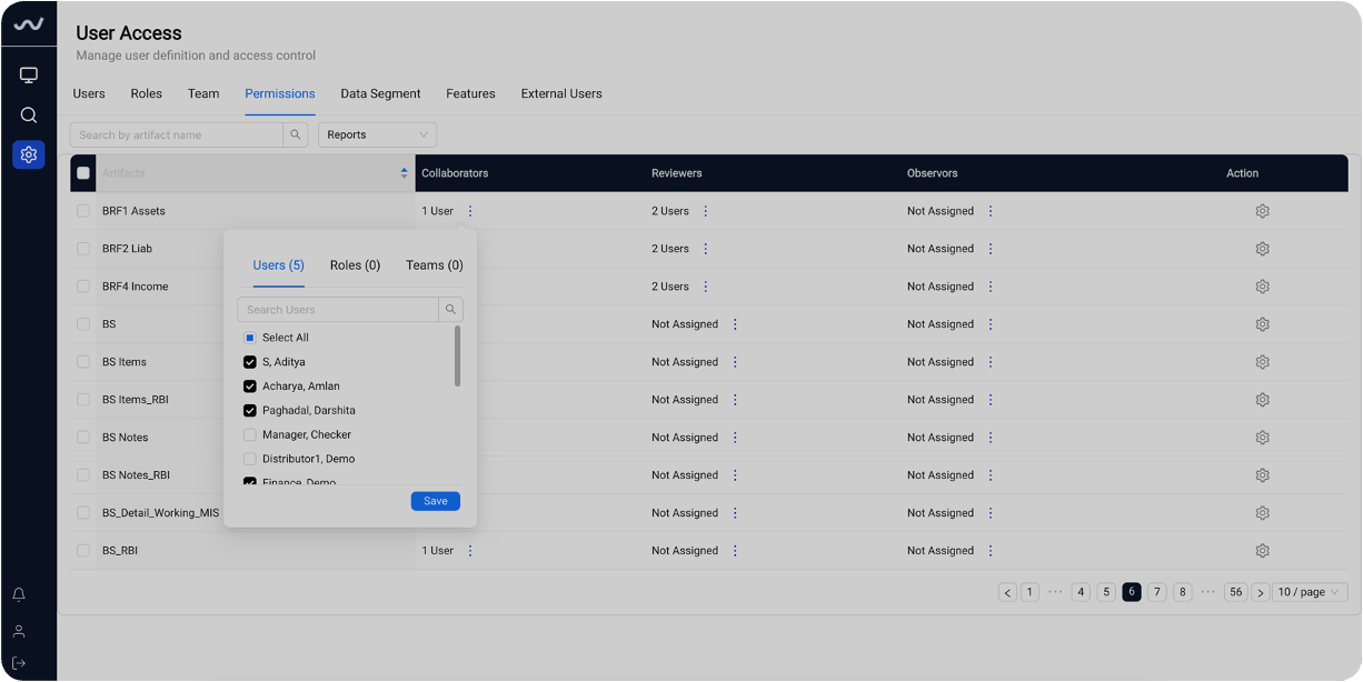 Access & Control interface